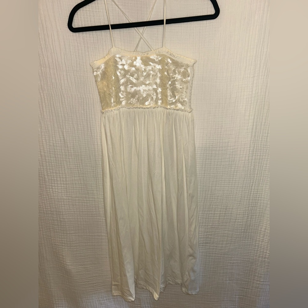 Gap Kids white dress with pretty sequin detail